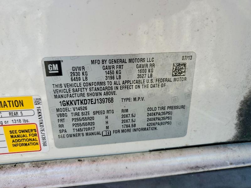 Продаж на аукціоні авто 2014 Gmc Acadia, vin: 1GKKVTKD7EJ139768, номер лоту: 64335676