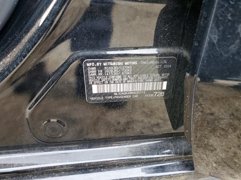 64093176 :رقم المزاد ، ML32AUHJ0RH035715 vin ، 2024 Mitsubishi Mirage مزاد بيع