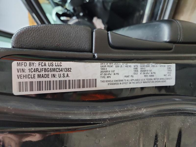 2021 Jeep Grand Cherokee მანქანა იყიდება აუქციონზე, vin: 1C4RJFBG6MC541382, აუქციონის ნომერი: 66537946