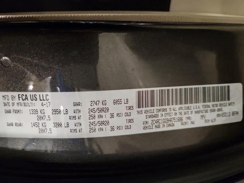 63127236 :رقم المزاد ، 2C4RC1GG9HR751686 vin ، 2017 Chrysler Pacifica مزاد بيع