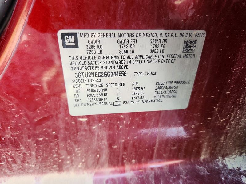 66271616 :رقم المزاد ، 3GTU2NEC2GG344656 vin ، 2016 Gmc Sierra مزاد بيع
