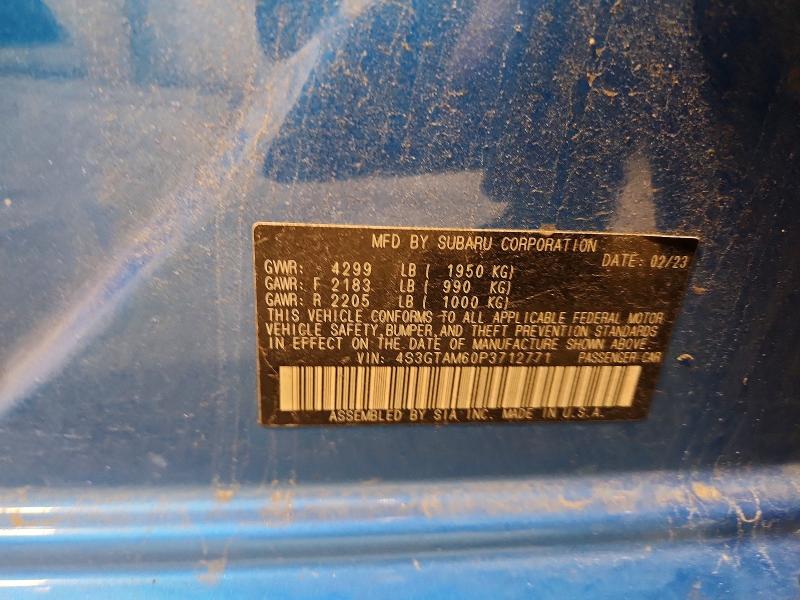 66443816 :رقم المزاد ، 4S3GTAM60P3712771 vin ، 2023 Subaru Impreza مزاد بيع
