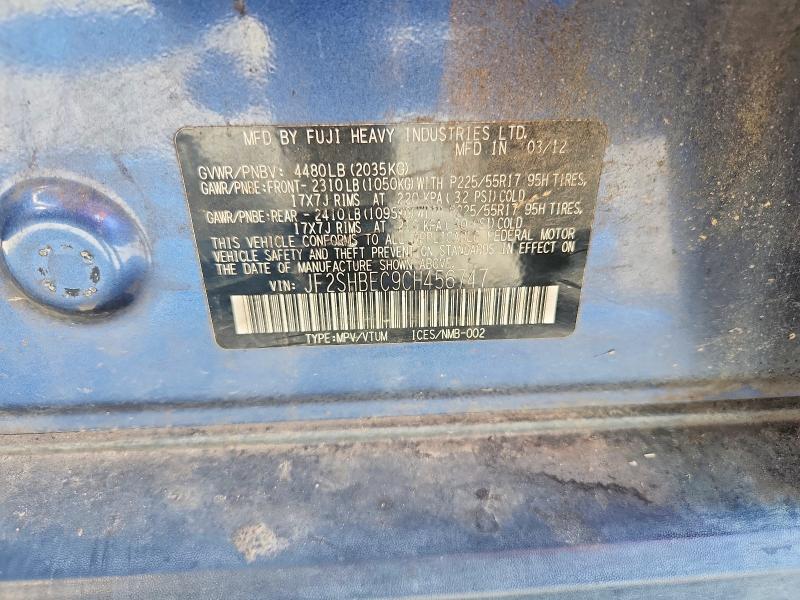 Продаж на аукціоні авто 2012 Subaru Forester, vin: JF2SHBEC9CH456747, номер лоту: 63486266