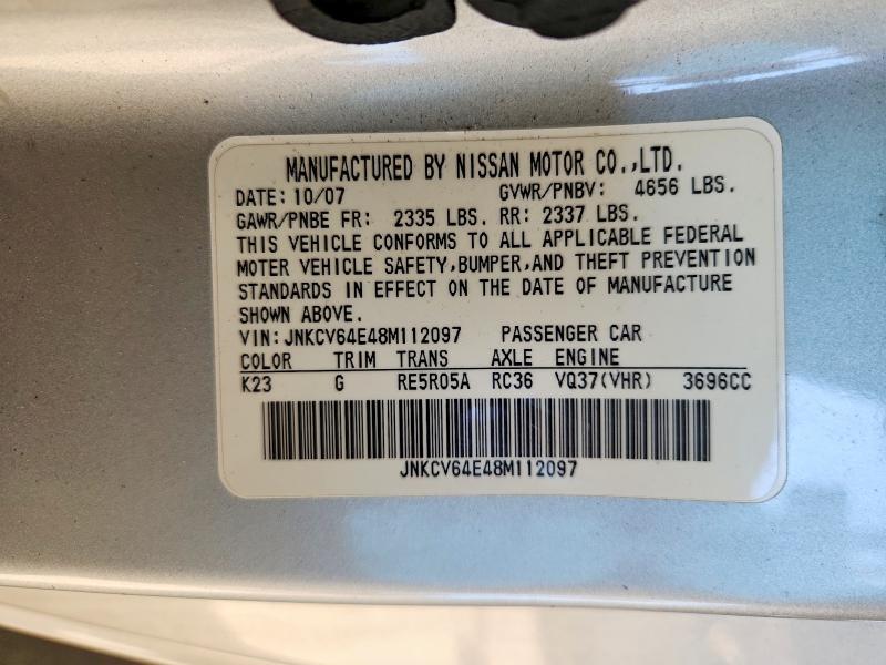 Продажа на аукционе авто 2008 Infiniti G37, vin: JNKCV64E48M112097, номер лота: 65568166