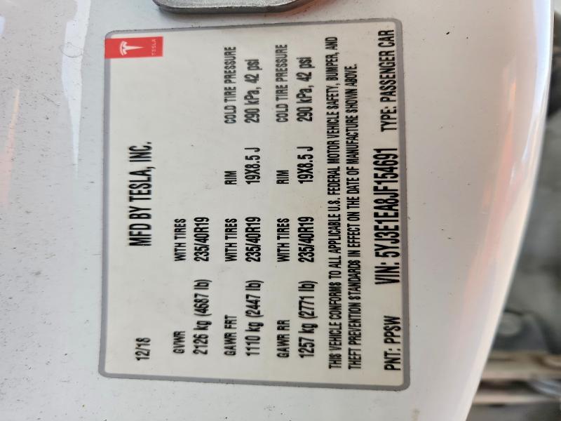 Продаж на аукціоні авто 2018 Tesla Model 3, vin: 5YJ3E1EA8JF154691, номер лоту: 63579196