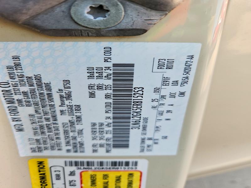 Auction sale of the 2014 Lincoln Mkz, vin: 3LN6L2GK5ER815253, lot number: 62983346