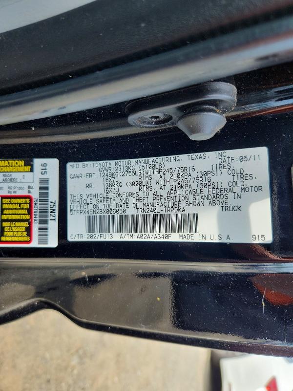 Aukcja sprzedaży 2011 Toyota Tacoma, vin: 5TFPX4EN2BX006060, numer aukcji: 64265126