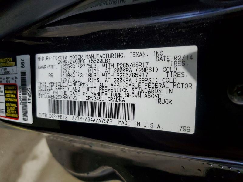 2014 Toyota Tacoma მანქანა იყიდება აუქციონზე, vin: 5TFUU4EN2EX096522, აუქციონის ნომერი: 65853486