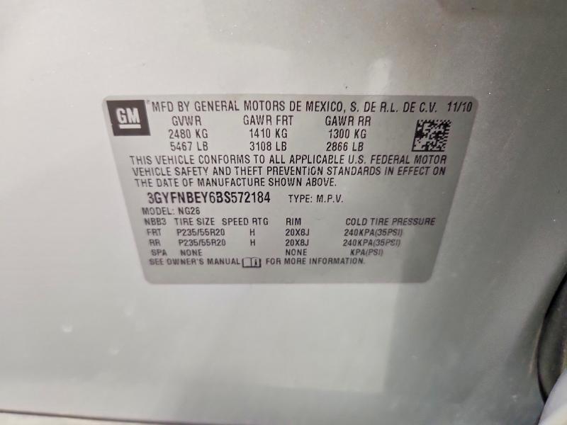 63811616 :رقم المزاد ، 3GYFNBEY6BS572184 vin ، 2011 Cadillac Srx مزاد بيع