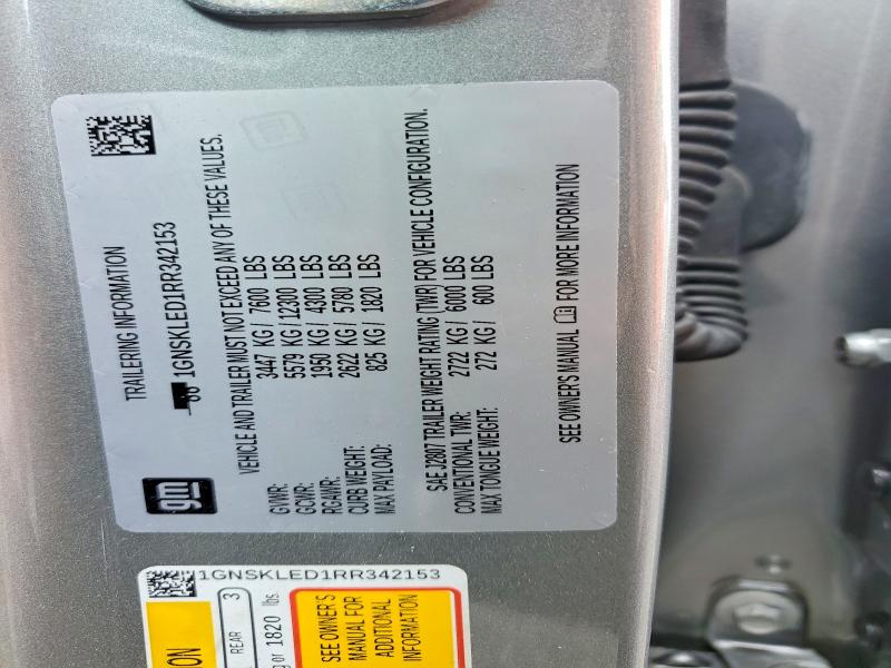 Продажа на аукционе авто 2024 Chevrolet Tahoe, vin: 1GNSKLED1RR342153, номер лота: 66261436