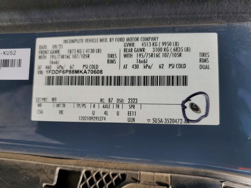 Auction sale of the 2021 Ford Transit, vin: 1FDDF6P88MKA70608, lot number: 62050846
