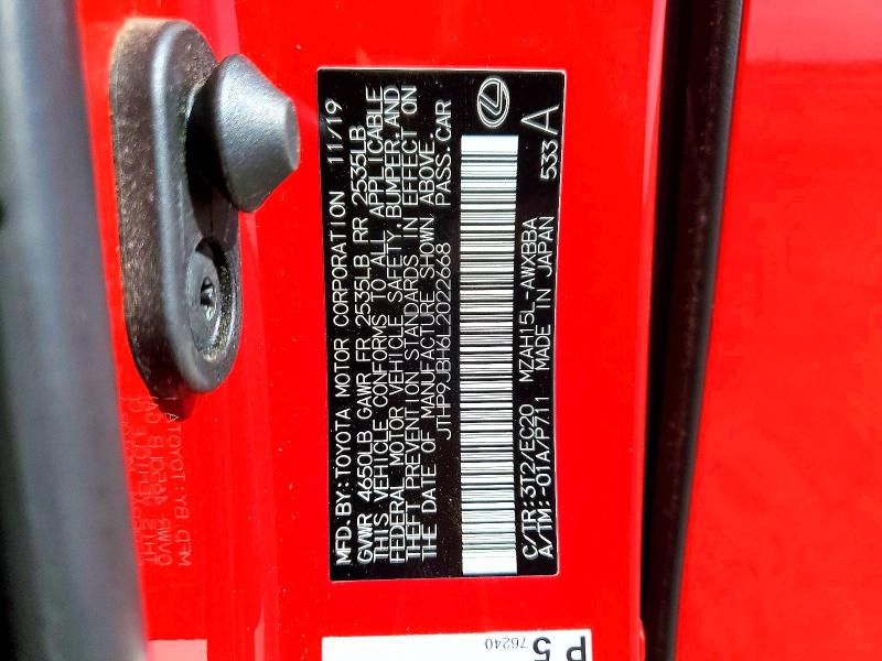 64144406 :رقم المزاد ، JTHP9JBH6L2022668 vin ، 2020 Lexus Ux مزاد بيع