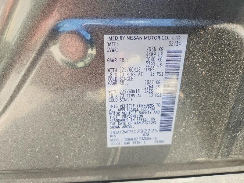 Продажа на аукционе авто 2014 Nissan Rogue, vin: 5N1AT2MT7EC792225, номер лота: 65934786