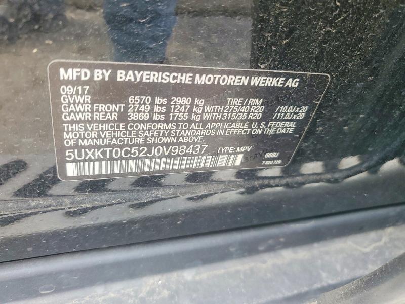 Aukcja sprzedaży 2018 Bmw X5, vin: 5UXKT0C52J0V98437, numer aukcji: 65134386