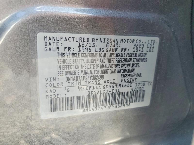Aukcja sprzedaży 2015 Nissan Sentra, vin: 3N1AB7AP9FY382498, numer aukcji: 64033776
