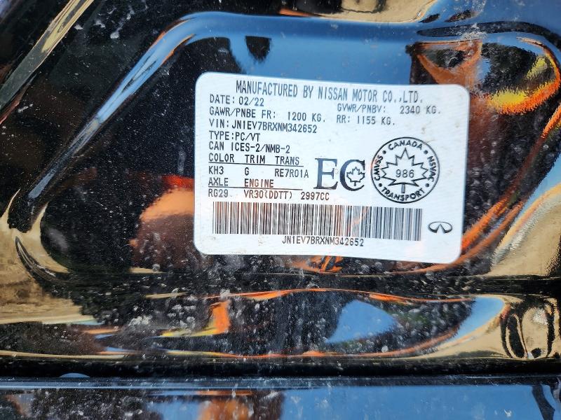Aukcja sprzedaży 2022 Infiniti Q50, vin: JN1EV7BRXNM342652, numer aukcji: 64228076