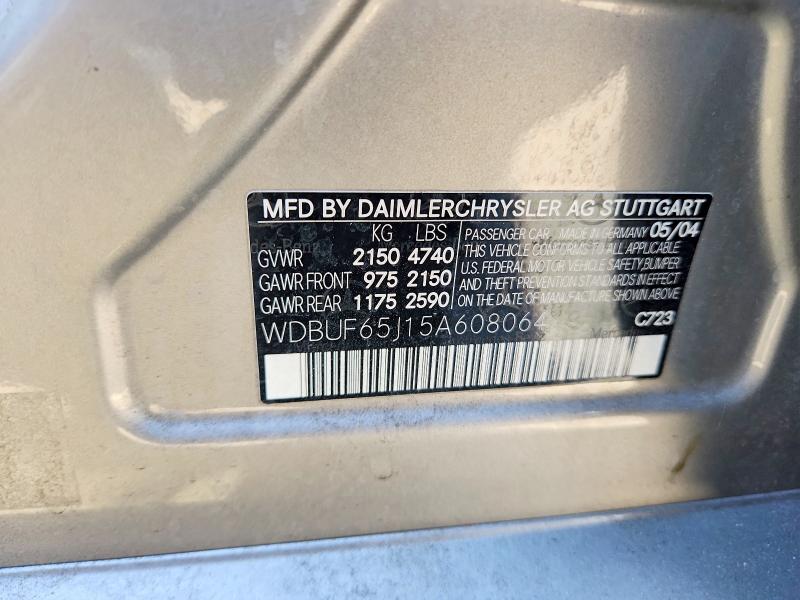 Aukcja sprzedaży 2005 Mercedes-benz E, vin: WDBUF65J15A608064, numer aukcji: 66270726