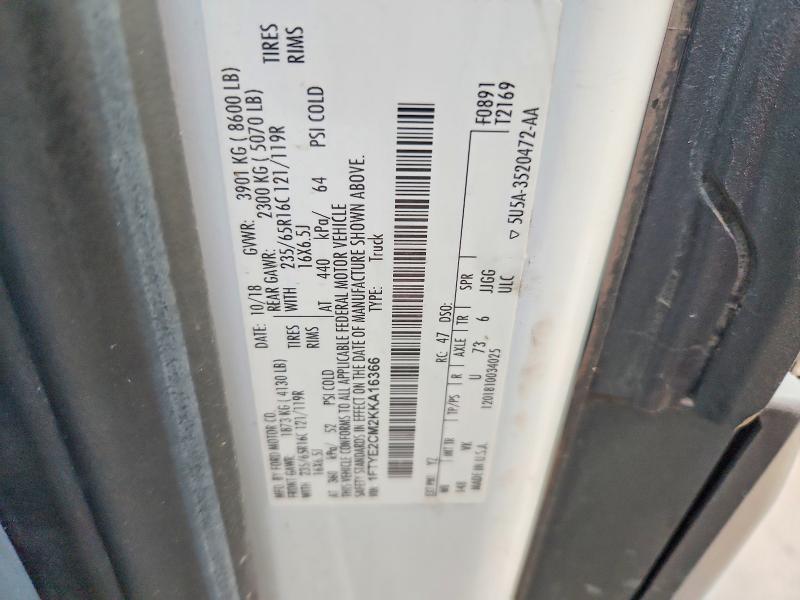 Продаж на аукціоні авто 2019 Ford Transit, vin: 1FTYE2CM2KKA16366, номер лоту: 62077746