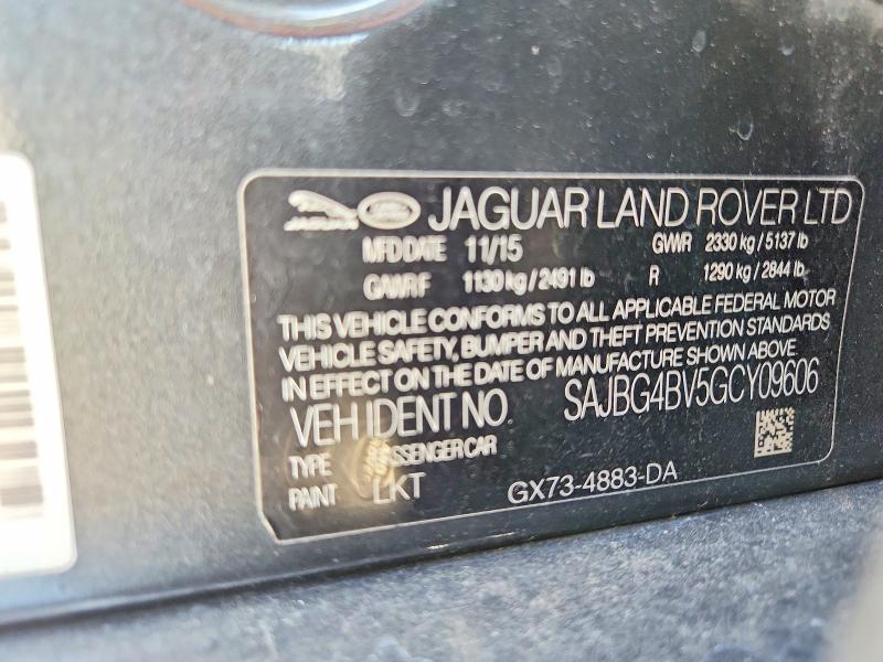 2016 Jaguar Xf მანქანა იყიდება აუქციონზე, vin: SAJBG4BV5GCY09606, აუქციონის ნომერი: 63403696