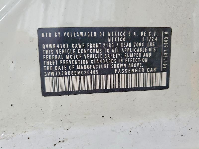 Продажа на аукционе авто 2025 Volkswagen Jetta, vin: 3VW7X7BU8SM036485, номер лота: 64736906