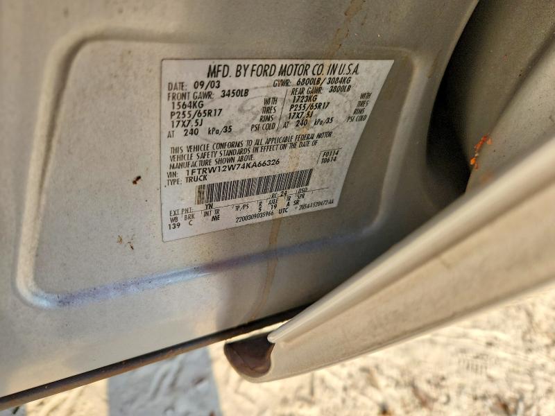 Продажа на аукционе авто 2004 Ford F150, vin: 1FTRW12W74KA66326, номер лота: 66561716