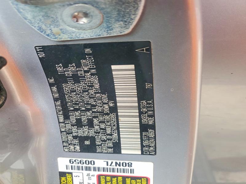 Aukcja sprzedaży 2012 Toyota Sequoia, vin: 5TDBW5G14CS056995, numer aukcji: 63042876