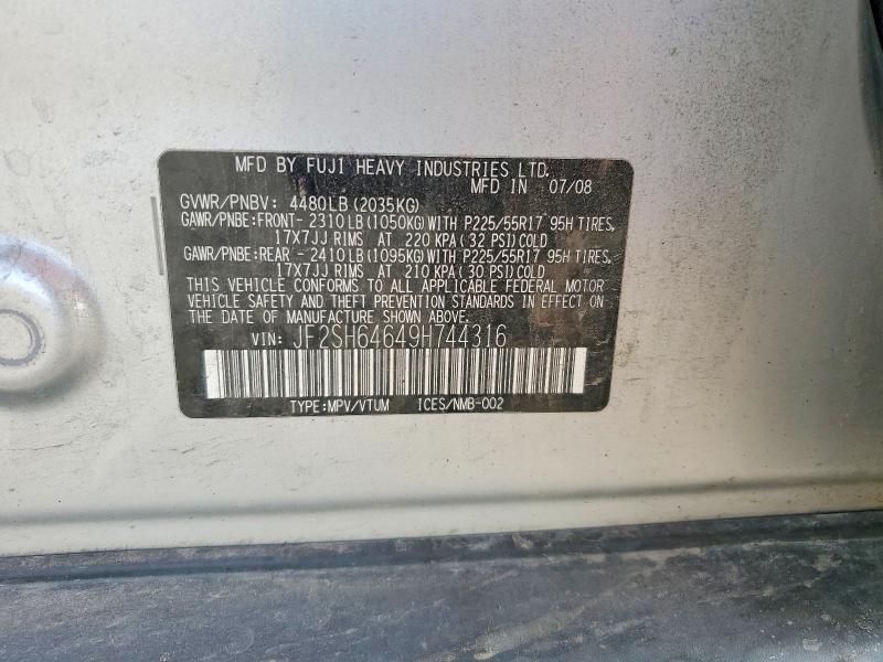 Продаж на аукціоні авто 2009 Subaru Forester, vin: JF2SH64649H744316, номер лоту: 65313406