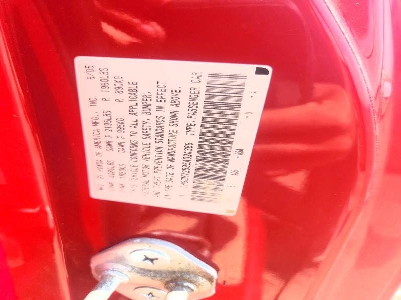 2005 Honda Accord მანქანა იყიდება აუქციონზე, vin: 1HGCM72595A024366, აუქციონის ნომერი: 67199936