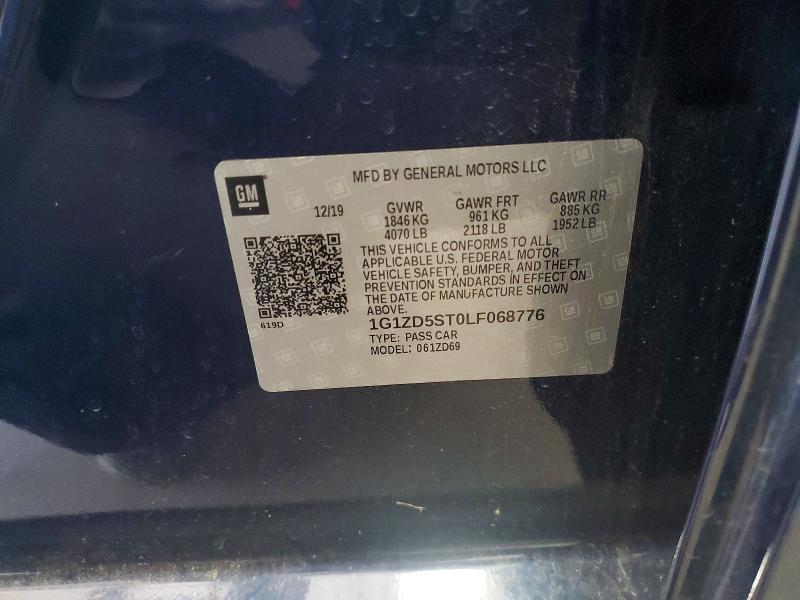 66917146 :رقم المزاد ، 1G1ZD5ST0LF068776 vin ، 2020 Chevrolet Malibu مزاد بيع