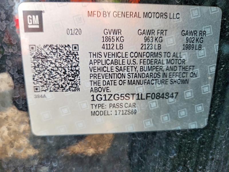 Продажа на аукционе авто 2020 Chevrolet Malibu, vin: 1G1ZG5ST1LF084847, номер лота: 64307656