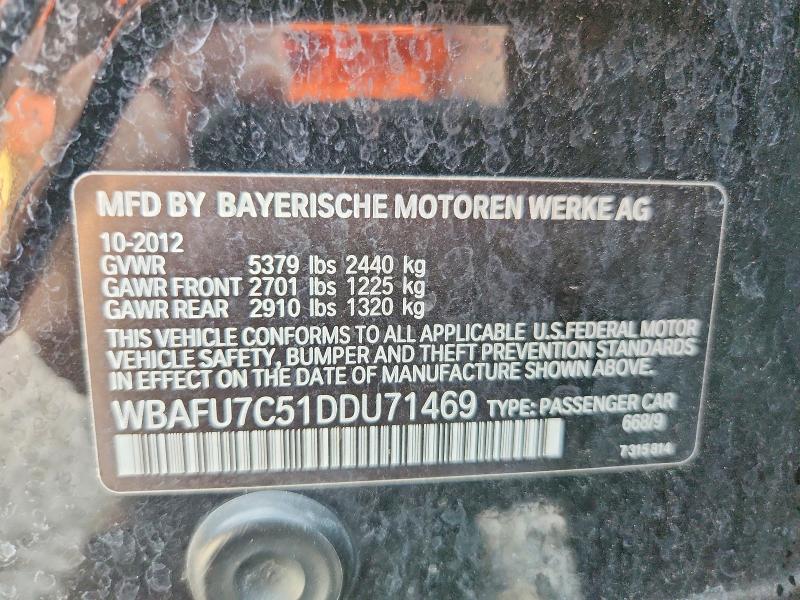 2013 Bmw 535 მანქანა იყიდება აუქციონზე, vin: WBAFU7C51DDU71469, აუქციონის ნომერი: 66692776