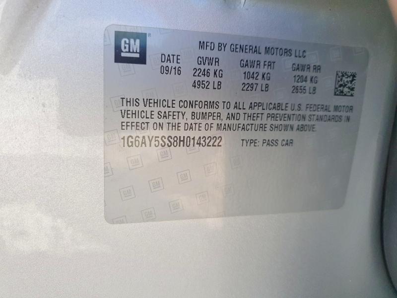 Продажа на аукционе авто 2017 Cadillac Cts, vin: 1G6AY5SS8H0143222, номер лота: 65053366