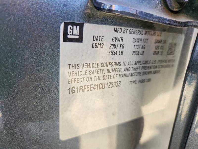 Aukcja sprzedaży 2012 Chevrolet Volt, vin: 1G1RF6E41CU123333, numer aukcji: 65029526
