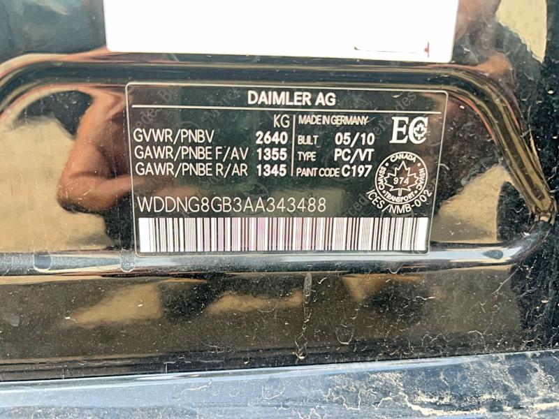 Auction sale of the 2010 Mercedes-benz S, vin: WDDNG8GB3AA343488, lot number: 64322766