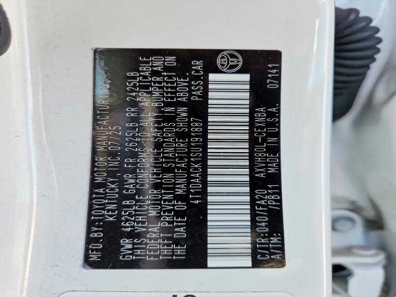 66782346 :رقم المزاد ، 4T1DAACK1SU191887 vin ، 2025 Toyota Camry مزاد بيع