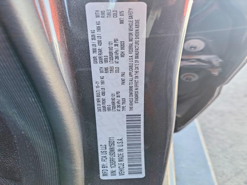 2022 Ram 1500 მანქანა იყიდება აუქციონზე, vin: 1C6SRFU93NN150311, აუქციონის ნომერი: 64613446
