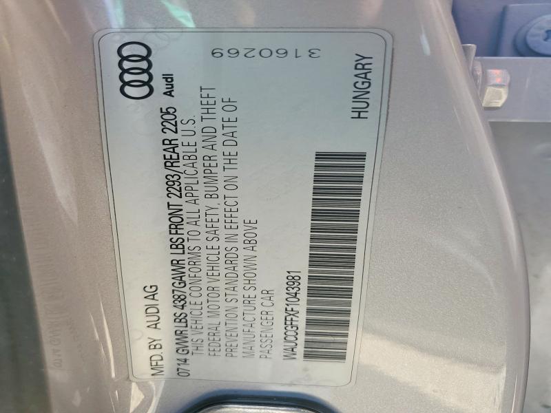 Продаж на аукціоні авто 2015 Audi A3, vin: WAUCCGFFXF1043981, номер лоту: 64651866