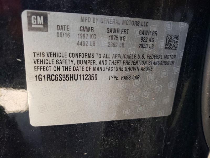 62450966 :رقم المزاد ، 1G1RC6S55HU112350 vin ، 2017 Chevrolet Volt مزاد بيع