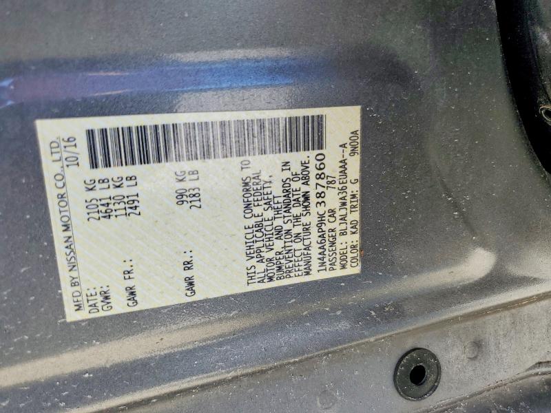 66875736 :رقم المزاد ، 1N4AA6AP9HC387860 vin ، 2017 Nissan Maxima مزاد بيع