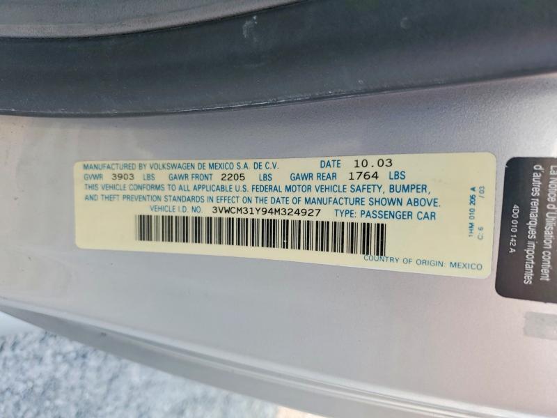 64285716 :رقم المزاد ، 3VWCM31Y94M324927 vin ، 2004 Volkswagen New Beetle مزاد بيع
