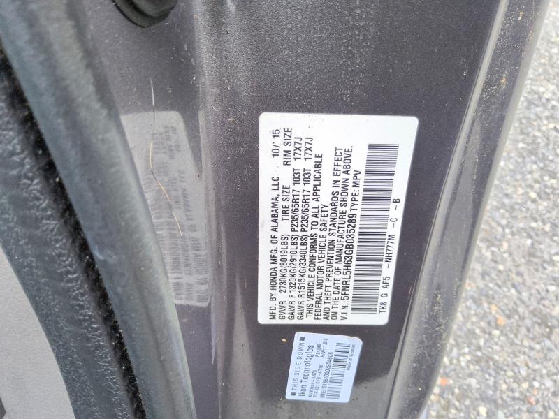 2016 Honda Odyssey მანქანა იყიდება აუქციონზე, vin: 5FNRL5H63GB035289, აუქციონის ნომერი: 66717776