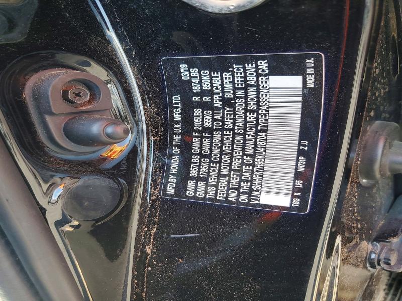 Aukcja sprzedaży 2019 Honda Civic, vin: SHHFK7H95KU418704, numer aukcji: 64838276