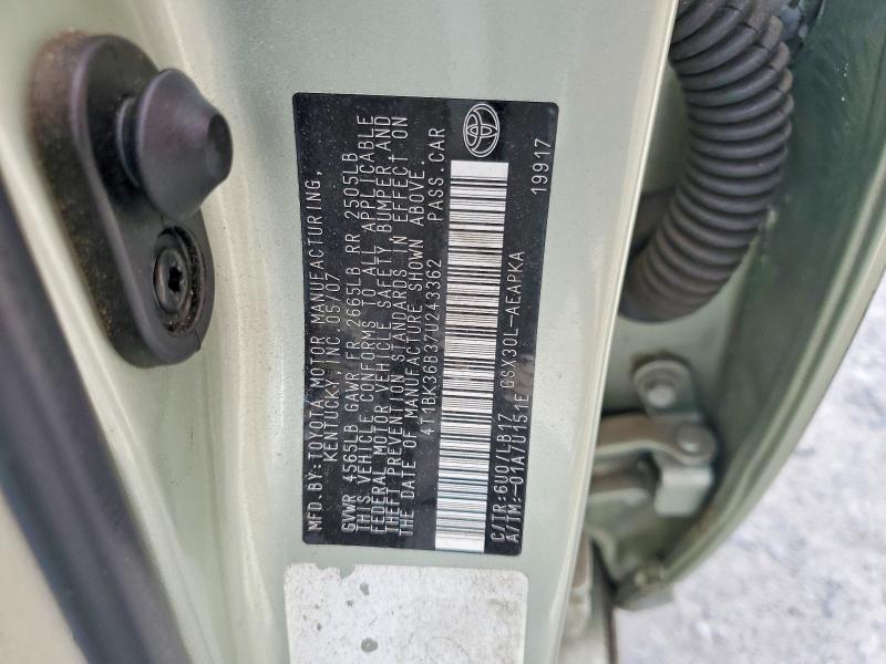 Продажа на аукционе авто 2007 Toyota Avalon, vin: 4T1BK36B37U243362, номер лота: 63841956