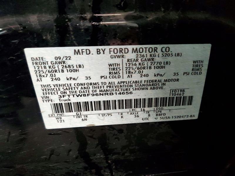 Продаж на аукціоні авто 2022 Ford Maverick, vin: 3FTTW8F96NRB14656, номер лоту: 63234456