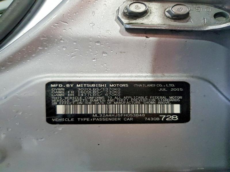 Aukcja sprzedaży 2015 Mitsubishi Mirage, vin: ML32A4HJ5FH053848, numer aukcji: 65105936