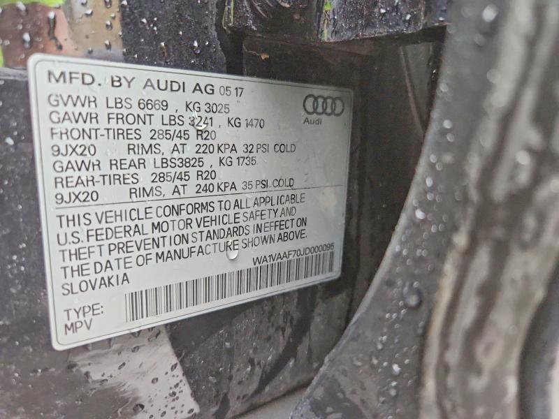 Aukcja sprzedaży 2018 Audi Q7, vin: WA1VAAF70JD000095, numer aukcji: 64260176