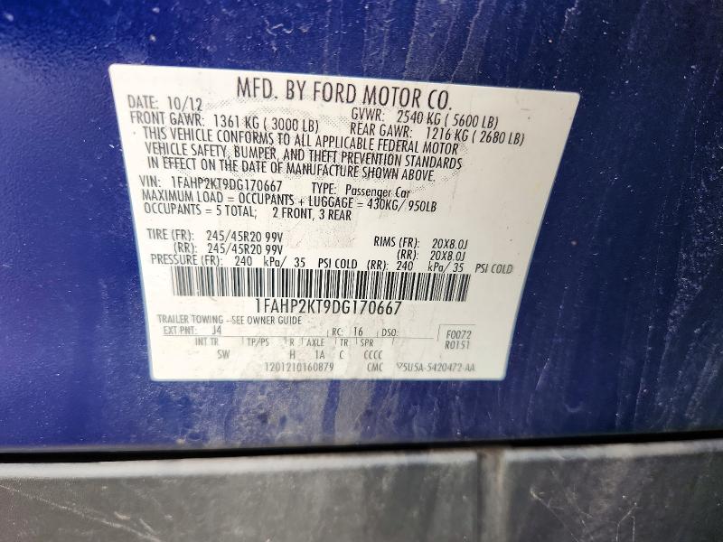 2013 Ford Taurus მანქანა იყიდება აუქციონზე, vin: 1FAHP2KT9DG170667, აუქციონის ნომერი: 65553496