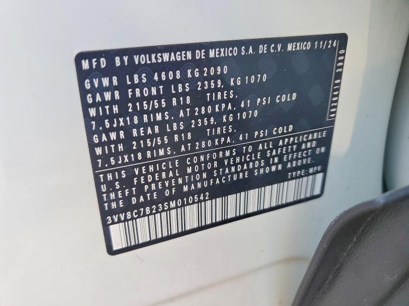 Продаж на аукціоні авто 2025 Volkswagen Taos, vin: 3VV8C7B23SM010542, номер лоту: 63590816