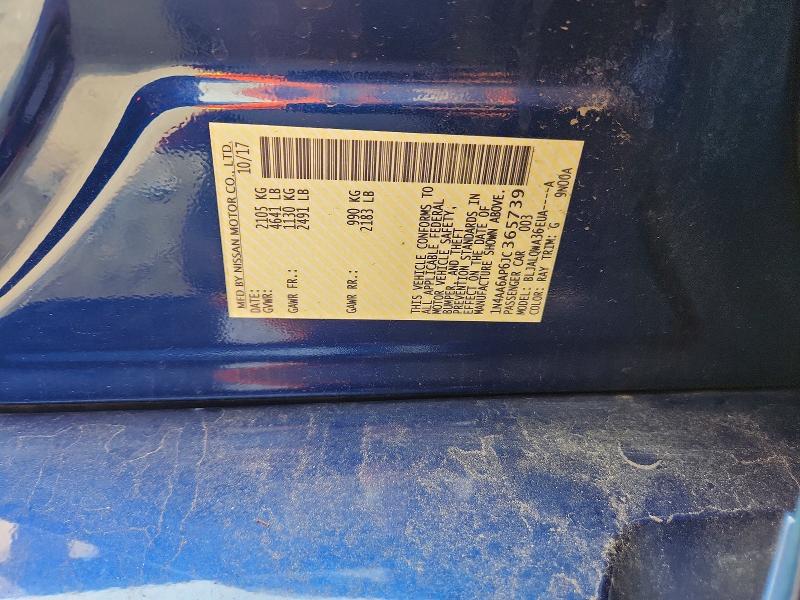 2018 Nissan Maxima მანქანა იყიდება აუქციონზე, vin: 1N4AA6AP6JC365739, აუქციონის ნომერი: 64399346