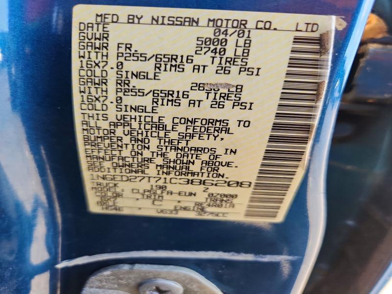 2001 Nissan Frontier მანქანა იყიდება აუქციონზე, vin: 1N6ED27T71C386208, აუქციონის ნომერი: 63369556